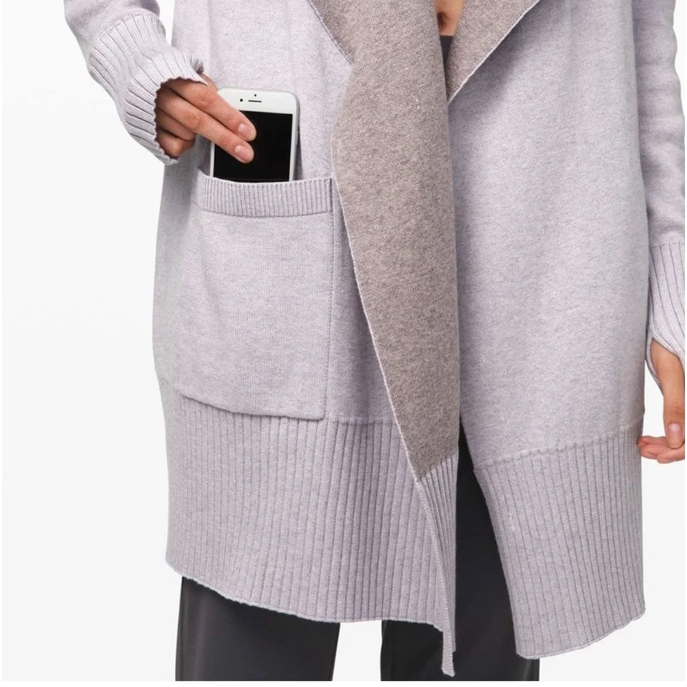 Lululemon Purple Still Lotus Reversible Wrap
Cardigan Sweater,Small Relaxed Fit - Picture 4 of 7